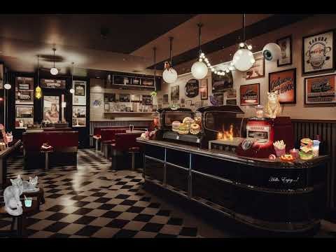Retro Ambient Fast Food Diner | 2 Hour Retro Restaurant, Café Sounds Background Noise Ambience