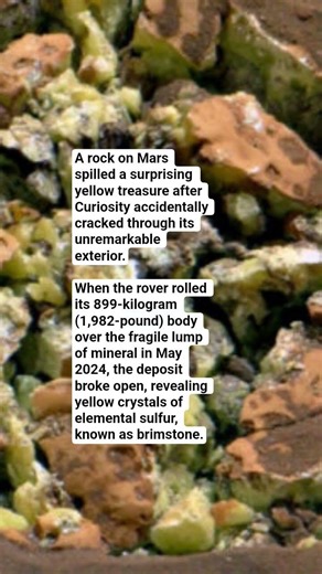 Sulfur rich rock on Mars #universetube #missiontomars #mars