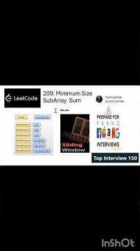 Find the minimum subarray fast l Leetcode 209 #leetcode #slidingwindow #codinginterview #shorts
