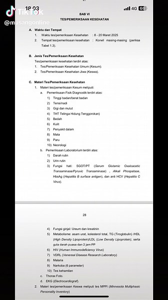 Kesiapan Tes Kesehatan SPPI 2025