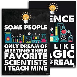 Jinniee Set 2pcs Science Posters for Classroom - Middle School & High School Science Classroom Decor