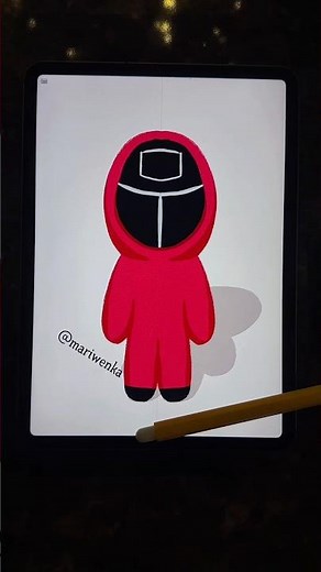 How to draw a pink guard from squid game #pinkguard #squidgamedraw