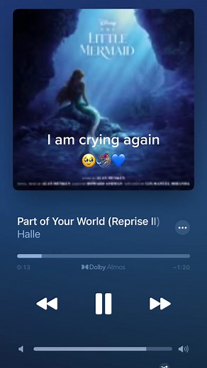 So beautiful 🥹😭💙 @halle #partofyourworldreprise2 #hallebailey #thelittlemermaidsoundtrack #thelittlemermaid #partofyourworldHalle #disneyliveaction #fyp #Ariel #disneythelittlemermaid #thelittlemermaidliveaction #Viral #OurAriel #MyAriel #fandango #amctheaters #marcustheater #thelittlemermaidpremiere