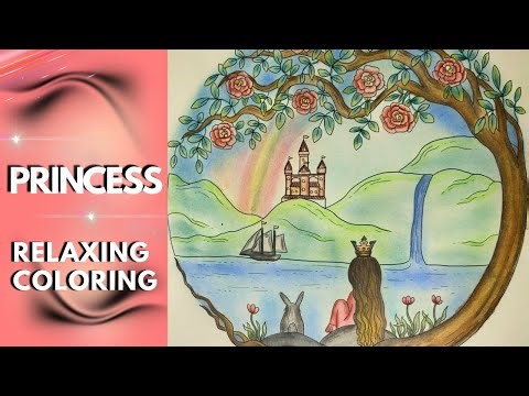 Fairy Tale Coloring Art Princess, Castle & Fantasy Landscape | Relaxing Coloring