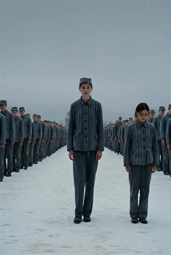 July 4, 1943 – The Barracks’ Silence At Auschwitz concentration camp, the afternoon roll call seemed to have no end. The yard was white with snow, but it was not the clean white of winter. It was gray, trampled, dirty—like everything else there. Boots had crushed it into ice. Blood and ash had stained it in places no one looked at for long. Sara stood in line, seventeen years old, though the camp had already stolen years from her face. Her striped uniform hung loosely on her shoulders, too thin 