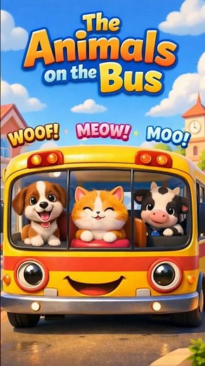 Baby Bus Song with Cute Animals 🎵 Fun for Kids #cartoon #shorts #kidsshorts