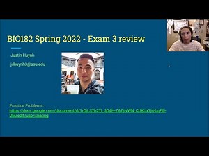 ASU Tempe BIO 182 Spring 2022 - Exam 3 Review