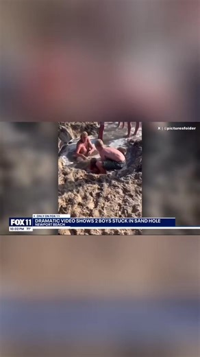 A sand hole began filling with water, trapping 2 kids last month in...