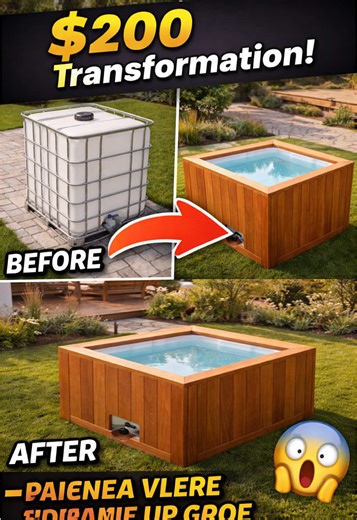 🔥 $200 IBC Tank Transformation — Luxury Backyard Water Feature From a basic $200 IBC tank to a stunning modern backyard water feature 😱 What started as a simple industrial container is now a clean, designer-style outdoor plunge pool wrapped in warm wooden panels. Hidden structure. Clean lines. Minimalist finish. The natural wood exterior blends perfectly with the garden, deck, and landscaping — turning something ordinary into a premium backyard statement piece. Proof that creativity beats expe