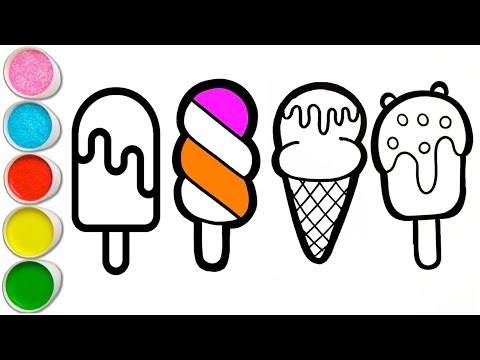 6 Different flavour Ice cream drawing | Easy ice cream drawing & coloring For Everyone