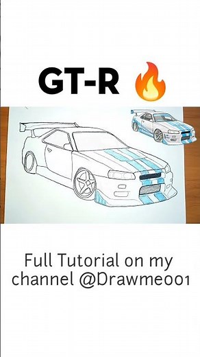 GT-R Skyline R34 Drawing Tutorial 🔥 #gtr ‪@Drawme001‬ #cardrawing