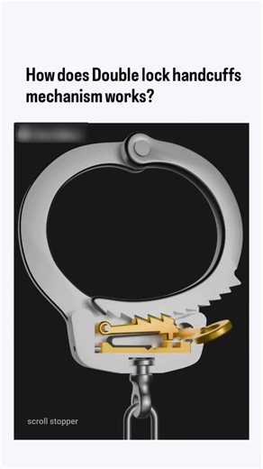 How does Double lock handcuffs mechanism works?