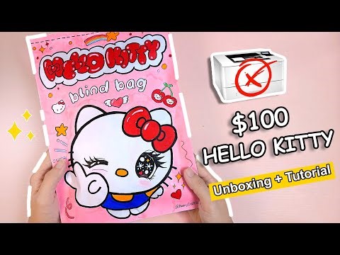 [💸 Paper DIY 💸] $100 Hello Kitty Blind Bag 🎀| Unboxing & Tutorial