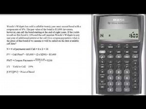 Price of a Callable Bond on BAII Plus