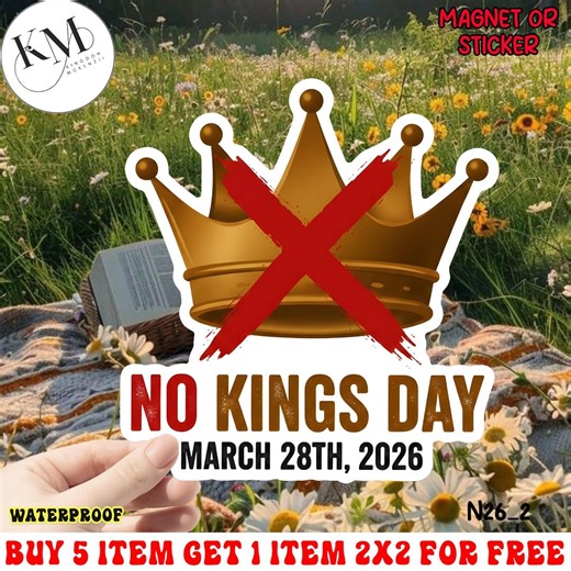 No Kings in America Sticker, March 28 2026 National Assembly Car Magnet, Patriotic Protest Decal, Democracy Activist Gift - Etsy