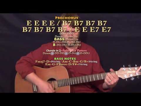 One Night (Elvis) Guitar Lesson Chord Chart in E - E A B F#