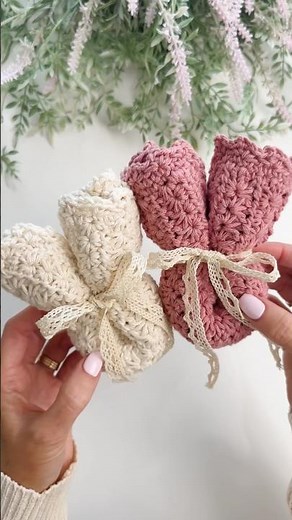 Star Stitch Dishcloth Crochet Pattern Folded into a Bunny for Easter 🐰#crochetdishcloth