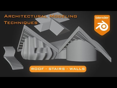 Architectural Modeling Techniques in Blender - Roofs, Walls, and Stairs