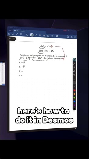 SAT Math Desmos Regression Hack! Day 7! #1600 #viral #desmos #tutor #sat