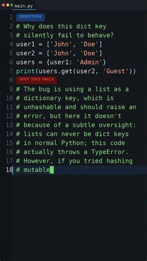 This Output Makes No Sense: Why does this dict key silently fail to behave?