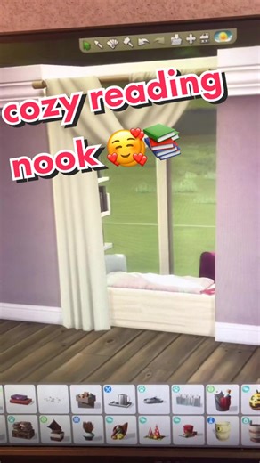 this little reading nook is one of my favorite sims build hacks!! #sims4buildingtips #simsbuildideas #sims4 #readingnook