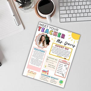 Meet the Teacher Template, Back to School Printable, Colorful Teacher Introduction Letter, Canva Template for Teachers, Instant Download - Etsy