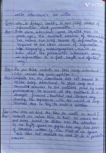 "The interview" chapter 7 class 12 English notes #youtubeshorts #viral #youtube