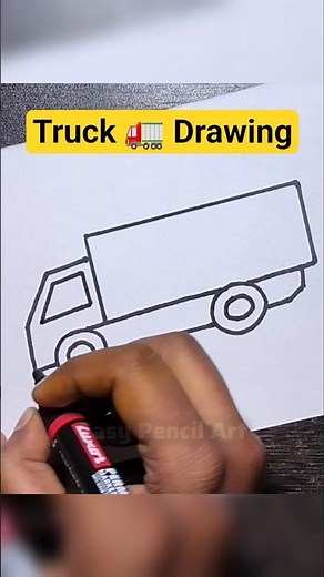 How to draw truck Easy Drawing for kids | Truck Drawing Step by Step | ट्रक की ड्राइंग