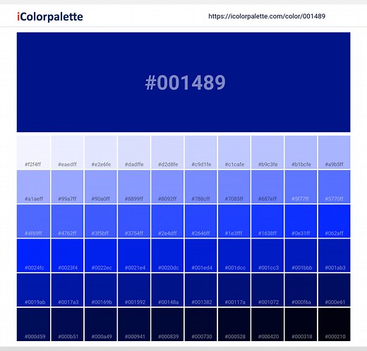#001489 - Deep Midnight Sea | Pantone PANTONE REFLEX BLUE C
