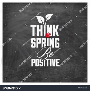 Think Spring Typography Background On Chalkboard Stock Vector (Royalty Free) 250318768 | Shutterstock