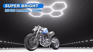 Hexagon LED Garage Light: 25 Pack Updated Bigger Size, 26400LM Super Bright Car Detailing Ceiling LED Shop Light for Warehouse Workshop Gym Basement Car Care Wash Room