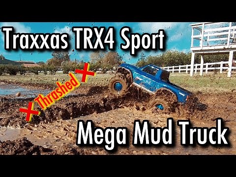 RC Mud Bogging - Traxxas TRX4 Mega Mud Truck!
