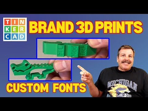 Add Text to Tinkercad 3D Prints with Custom Fonts Gator Jaws Work!