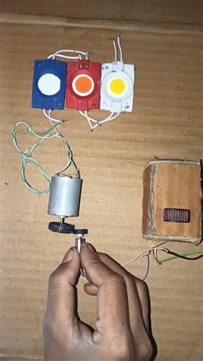 Power 3 LED Lights Using Mini Drone Motor and Rubber Tire | DIY Generator Experiment