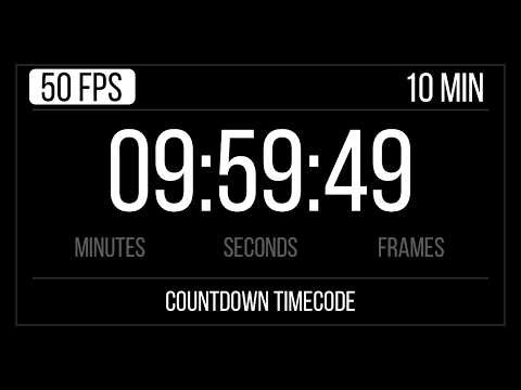Timecode Timer 50 FPS - 10 Minute Countdown with Frames (50 FPS)