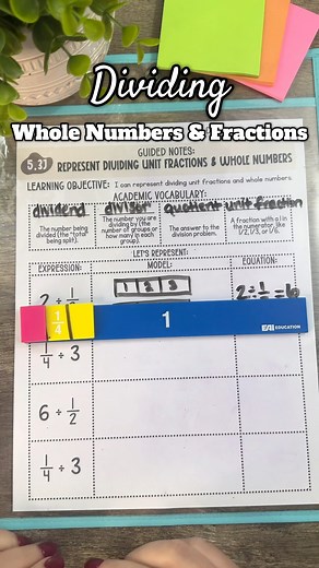 Fractions Part 10: Dividing Whole Numbers and Fractions Ask your students: Why do we sometimes get a whole number or fraction when dividing whole numbers and fractions? All students benefit from seeing the math they are performing! #mathteacher #mathteachersoffacebook #mathteachertribe #texasteachers #dividingfractions | Tackling the TEKS