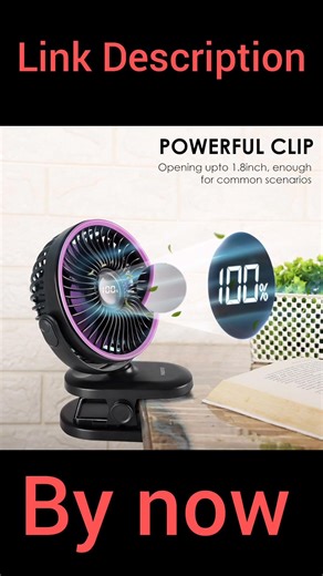 Gesto High Speed Rechargeable Clip-On Table Fan with Digital Display – 360° Moving USB Charging Fan