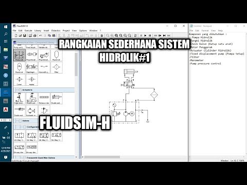 Rangkaian Sederhana Sistem Hidrolik Fluidsim-H