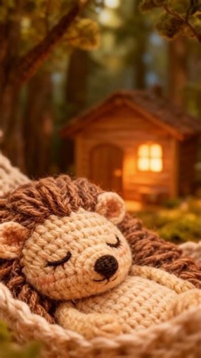 Cozy Crochet Hedgehog Sleeping | Nibbles’ Forest Nap 🧶🌿