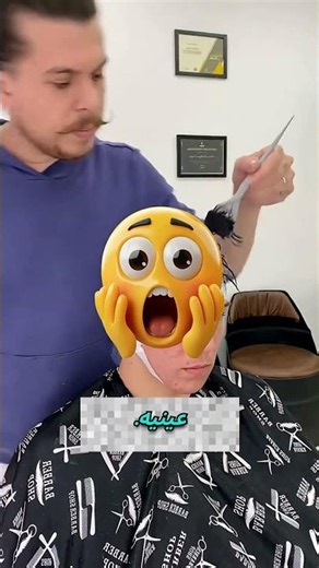 This barber put eggs in his hair 😱😱 Watch the video till the end #shorts