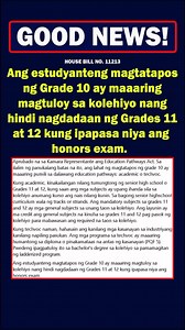 1.6M views · 5.8K reactions | Ang estudyanteng magtatapos ng Grade 10 ay maaaring magtuloy sa kolehiyo nang hindi nagdadaan ng Grades 11 at 12 kung ipapasa niya ang honors exam. #teachers #students #guroforms | Guro Forms | Facebook