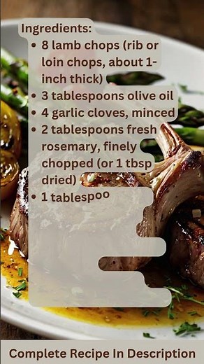 Diabetic Recipe Grilled Lamb Chops with Rosemary & Garlic