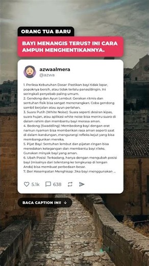 Cara Ampuh Menenangkan Bayi Yang Nangis