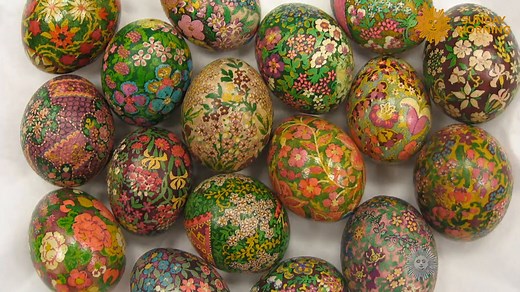 The Ukrainian tradition of pysanky, the art of decorating hollowed-out eggs with folk designs, dates back to pagan times, and the craft is still very much alive today. | CBS Sunday Morning