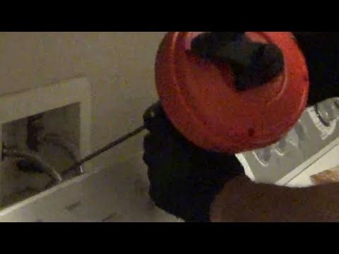Unclogging Washing Machine Drain Pipe With 25 FT Drain Auger