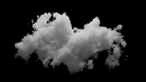 3D Cloud with alpha channel and looping animation. Slowly transforms in space