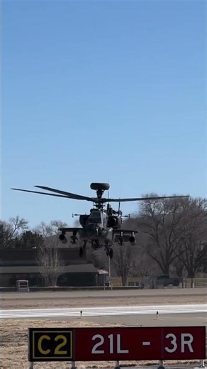 AH-64 Apache Longbow Hover Taxi at Runway 21L-3R