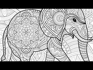 Elephant Painting Modern Art Paint by Numbers Zen Color #coloringbook #focus