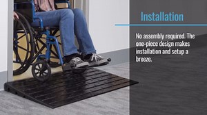 Silver Spring Threshold Ramp, Solid Rubber 4" Maximum Riser with 3 Channels, Black - Mobility Assistance Ramp for Wheelchairs, Scooters, and Power Chairs