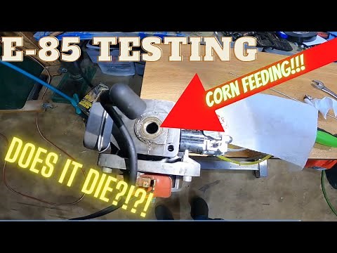 E-85 in a two stroke engine! Lets see what happens when we corn feed a small engine!